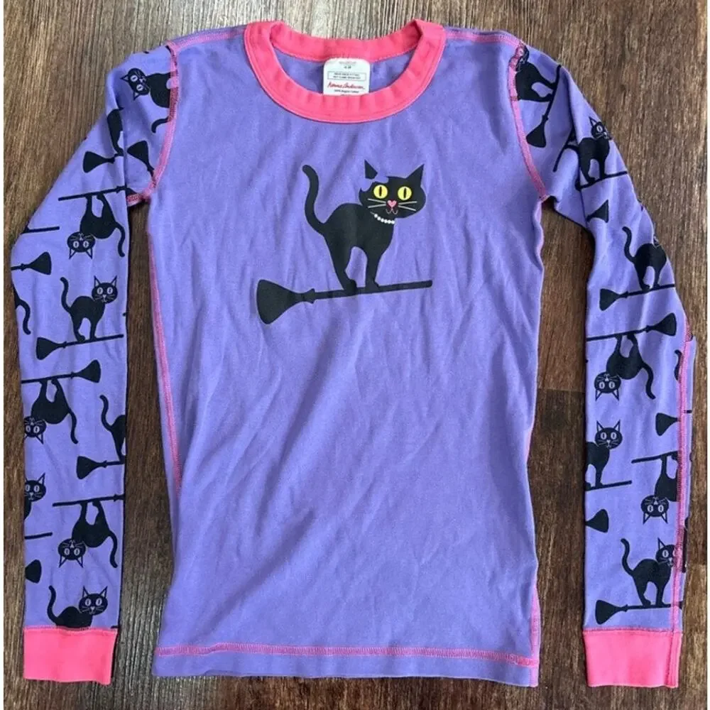 Hanna Andersson Halloween Cat Witch Organic Cotton Pajama Set Size 160 / 14